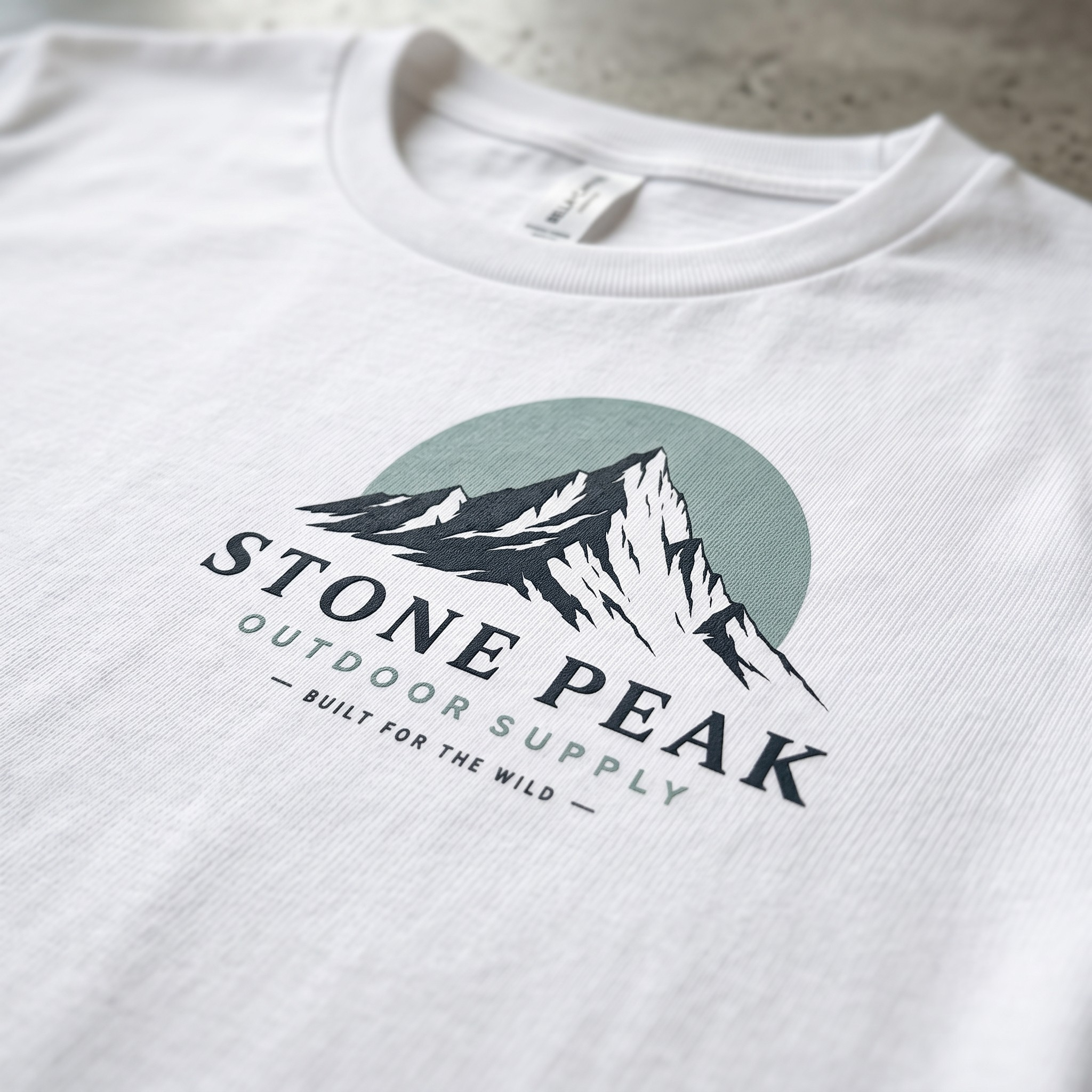 Stone Peak Mountain Graphic T-Shirt | Bella+Canvas 3001 | Outdoor Adventure Tee